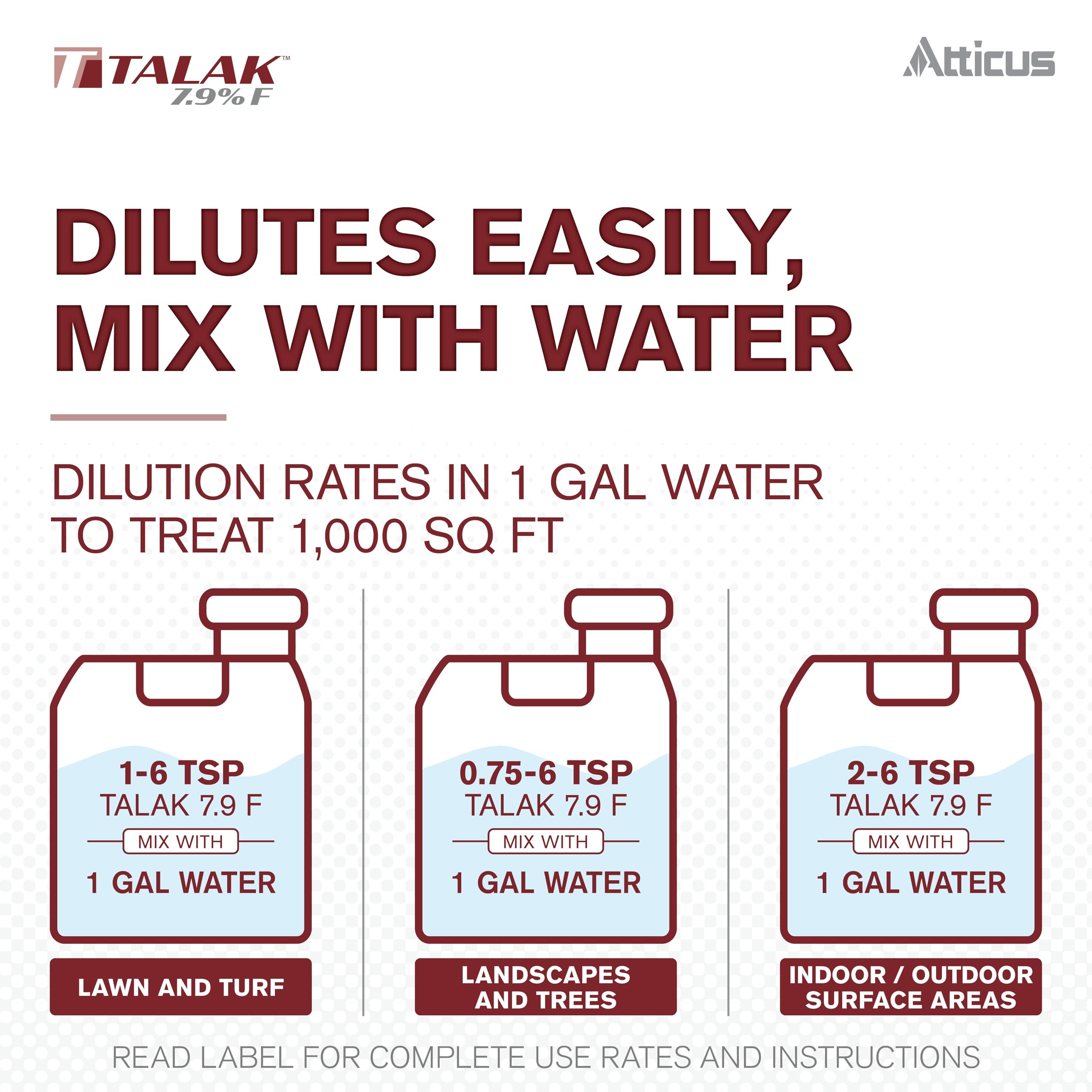 Atticus Talak 7.9 F used as fire ant mound drench.