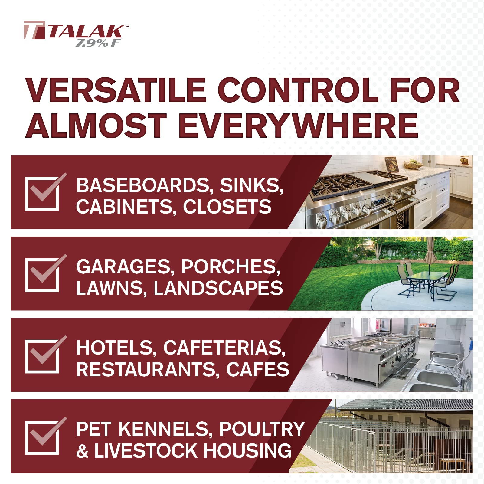 Atticus Talak 7.9 F indoors applied to a baseboard for pest control.