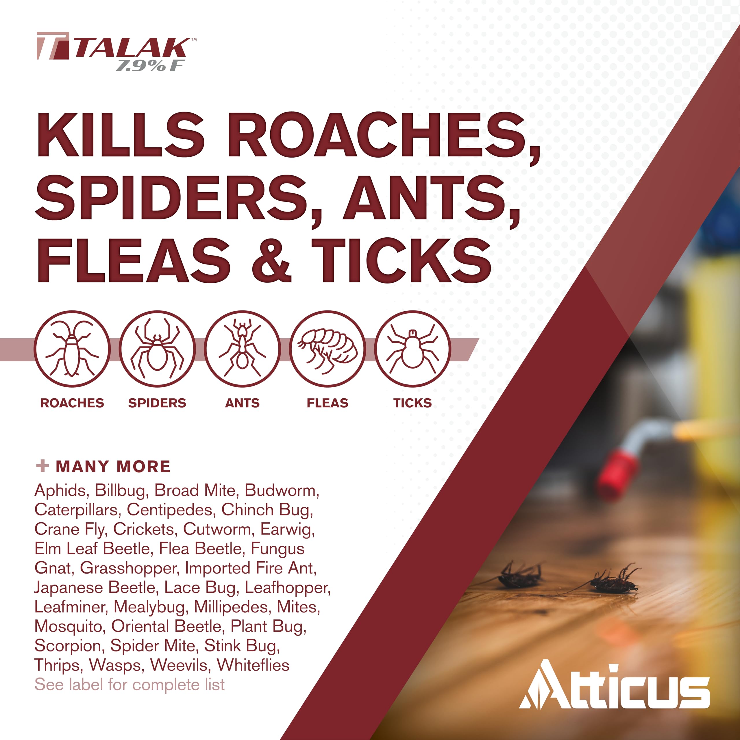 Atticus Talak 7.9 F being applied outdoors on lawn and porch areas.