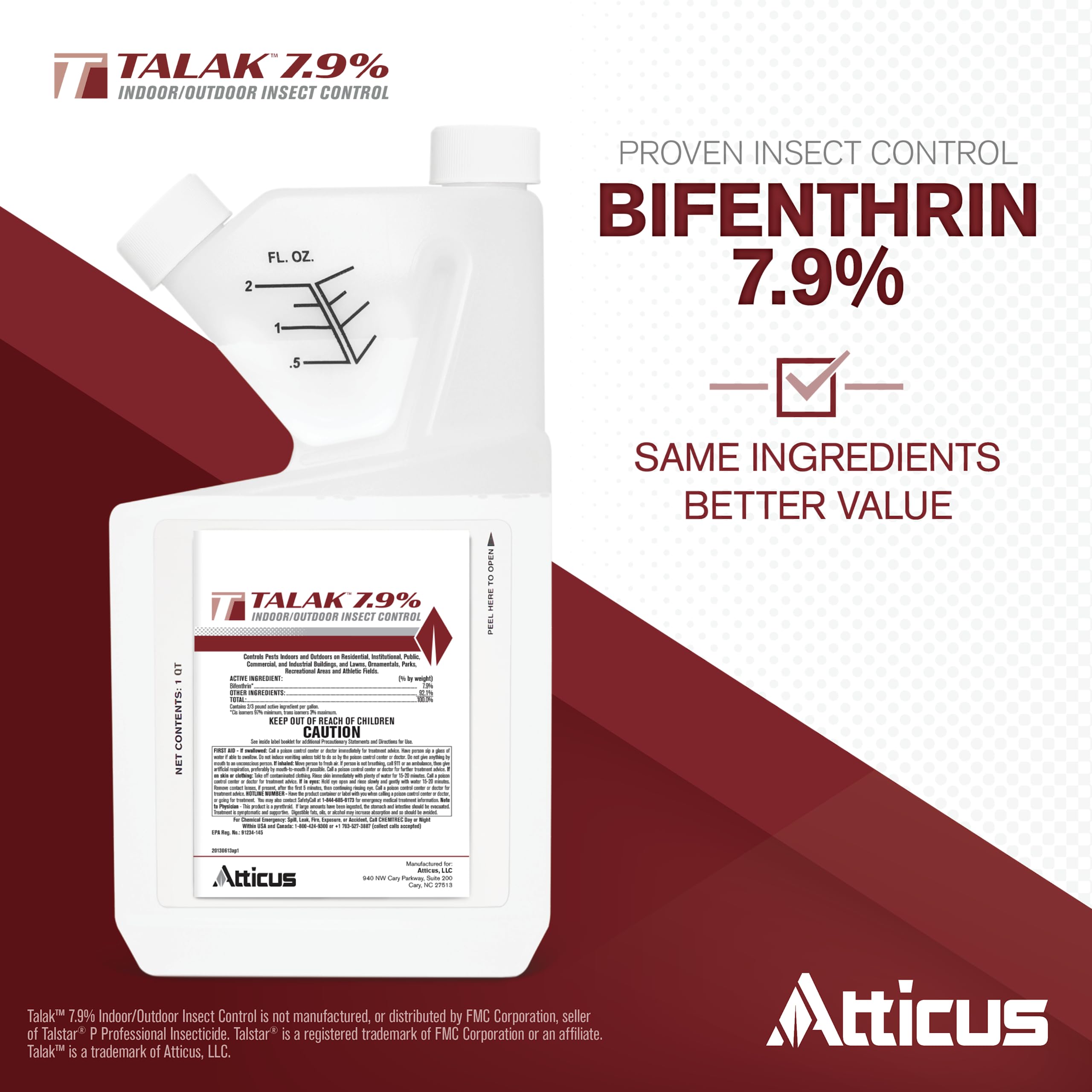 Atticus Talak 7.9% outdoor spray for broad pest protection.