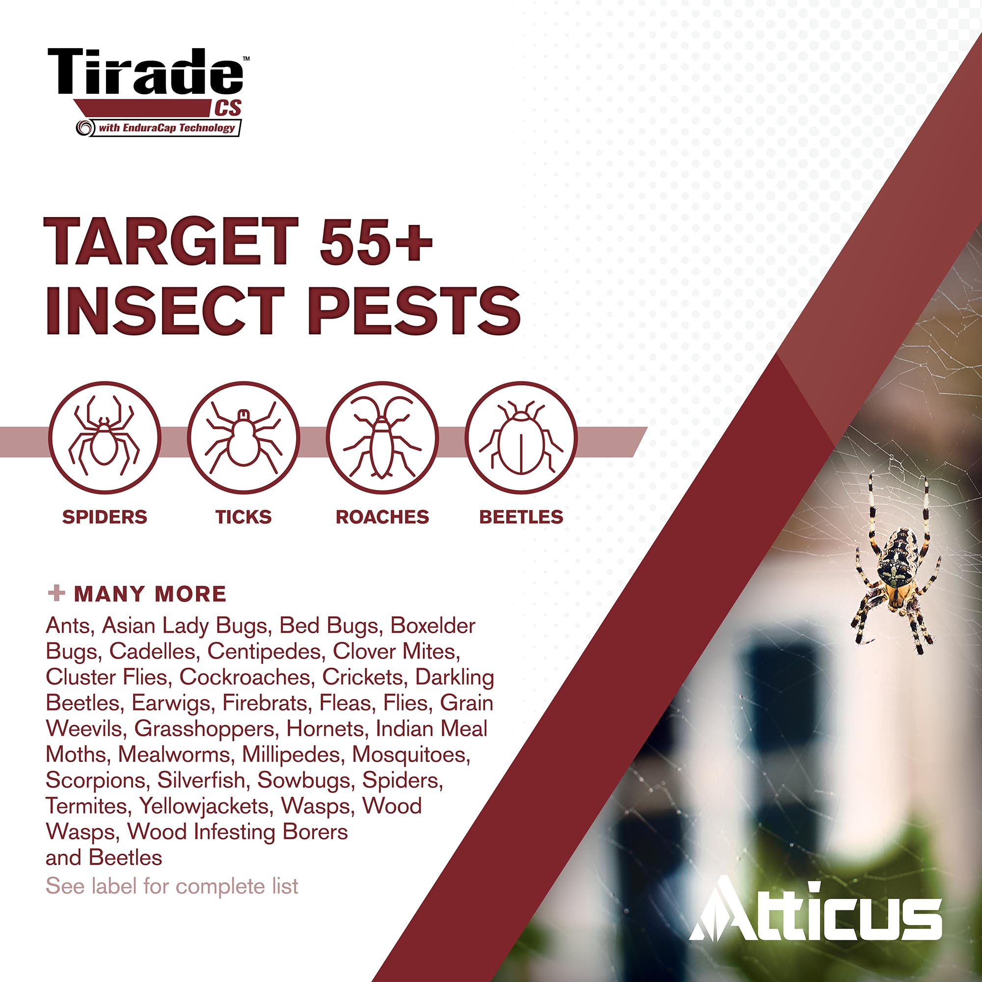 Atticus Tirade CS spray action demonstrated for targeting hidden pests.