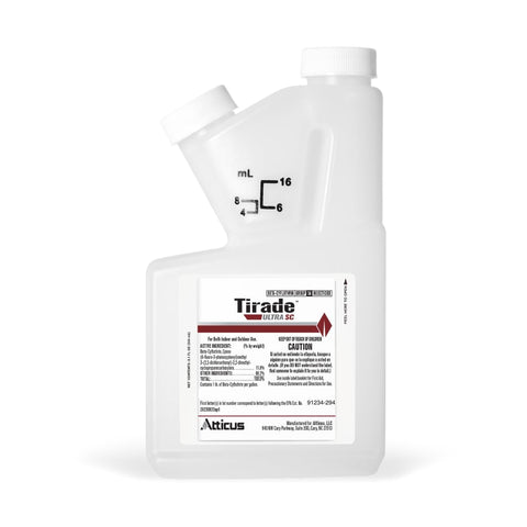 Atticus Tirade Ultra SC bottle front with label for indoor and outdoor pest control