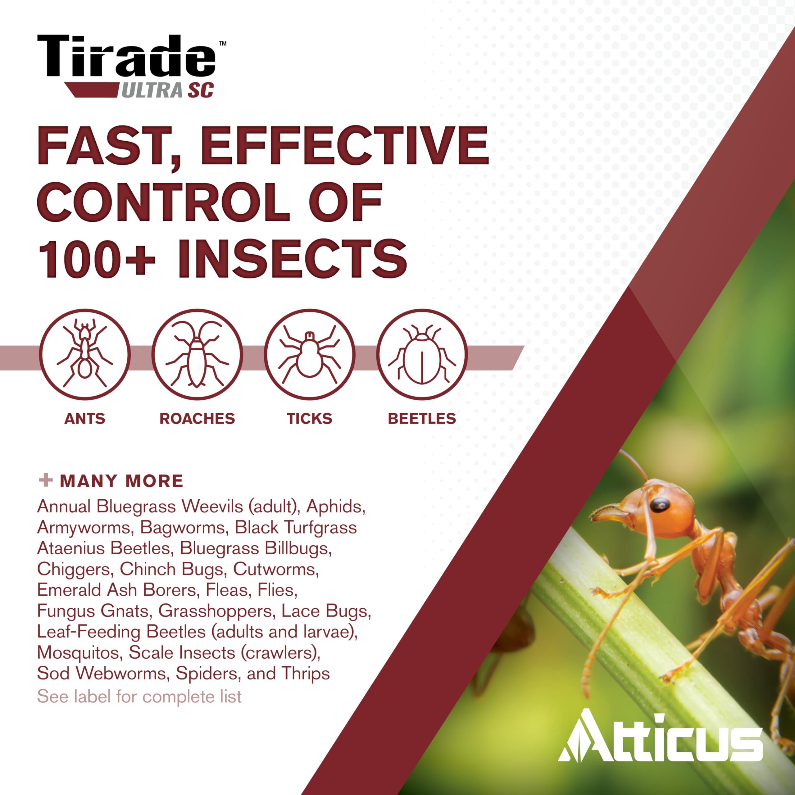 Atticus Tirade Ultra SC used on lawn and patio to deter pests outdoors