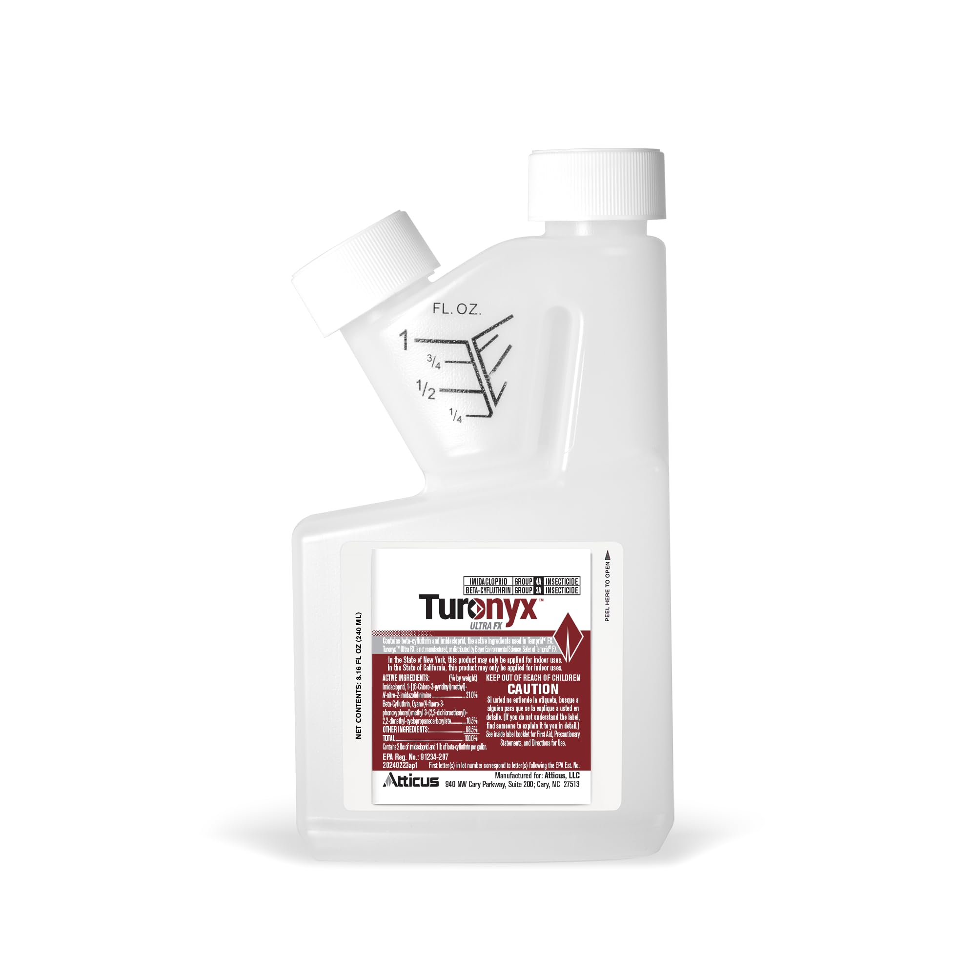 Atticus Turonyx Ultra FX bottle front view showing dual-action formula for rapid insect control.