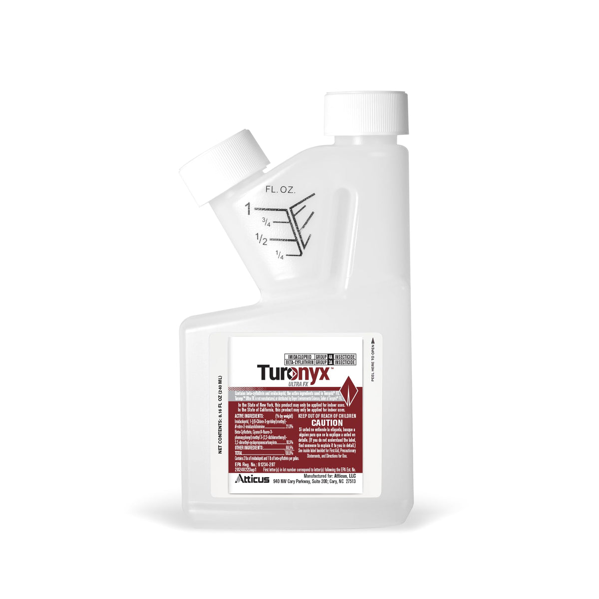 Atticus Turonyx Ultra FX bottle front view showing dual-action formula for rapid insect control.