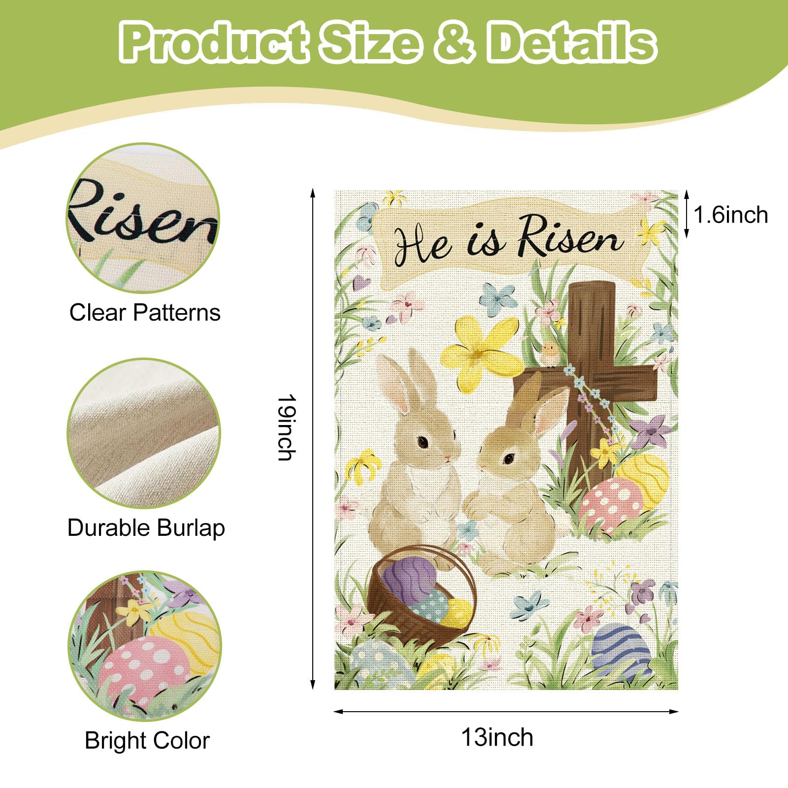 ATTRACME Easter flag is machine washable for simple seasonal care.