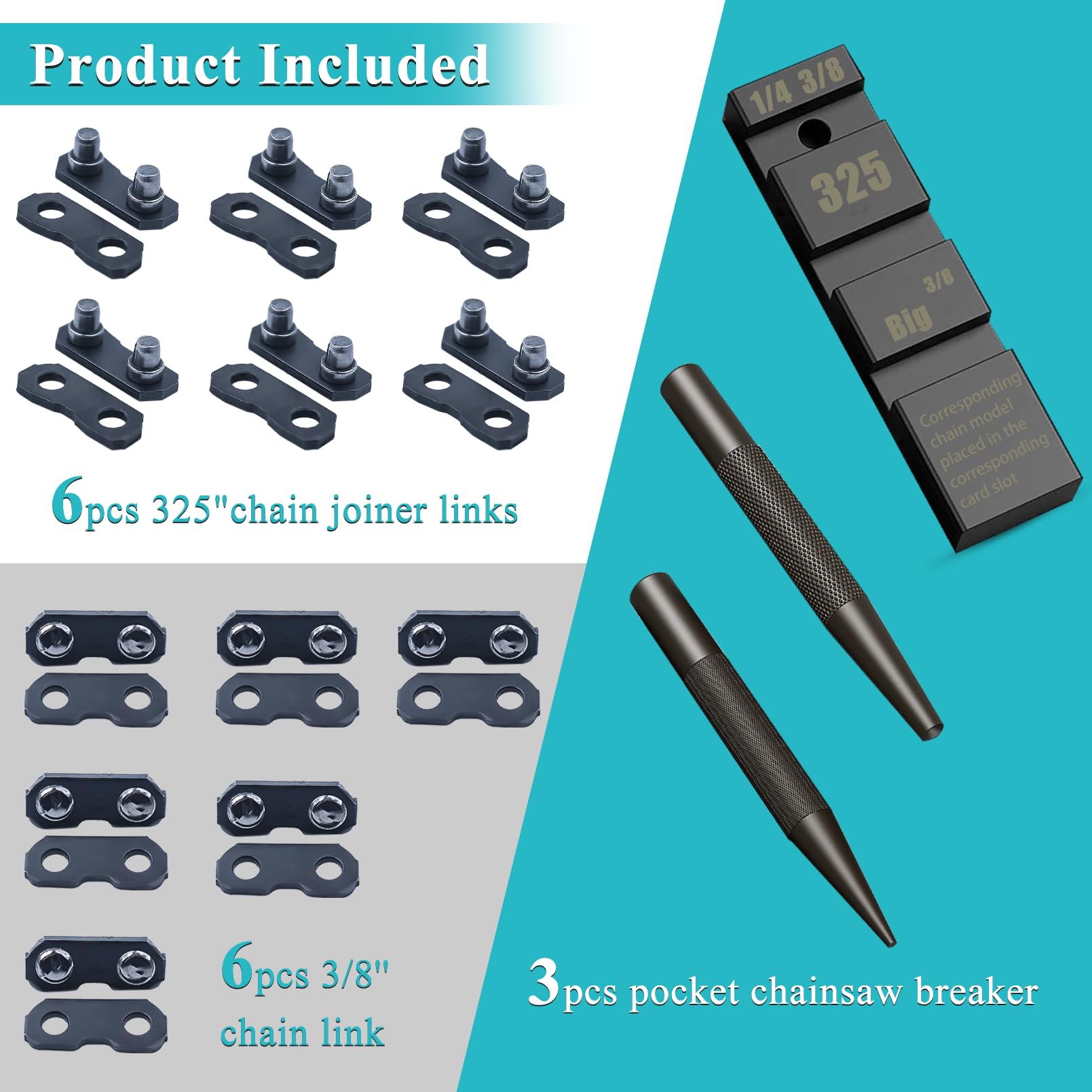 Atunee 12-sets master link straps pack for quick replacements.