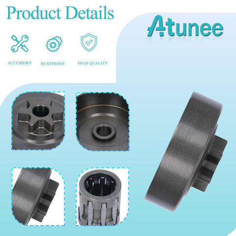 Atunee clutch drum teeth closeup – reveals 6T configuration for smooth engagement