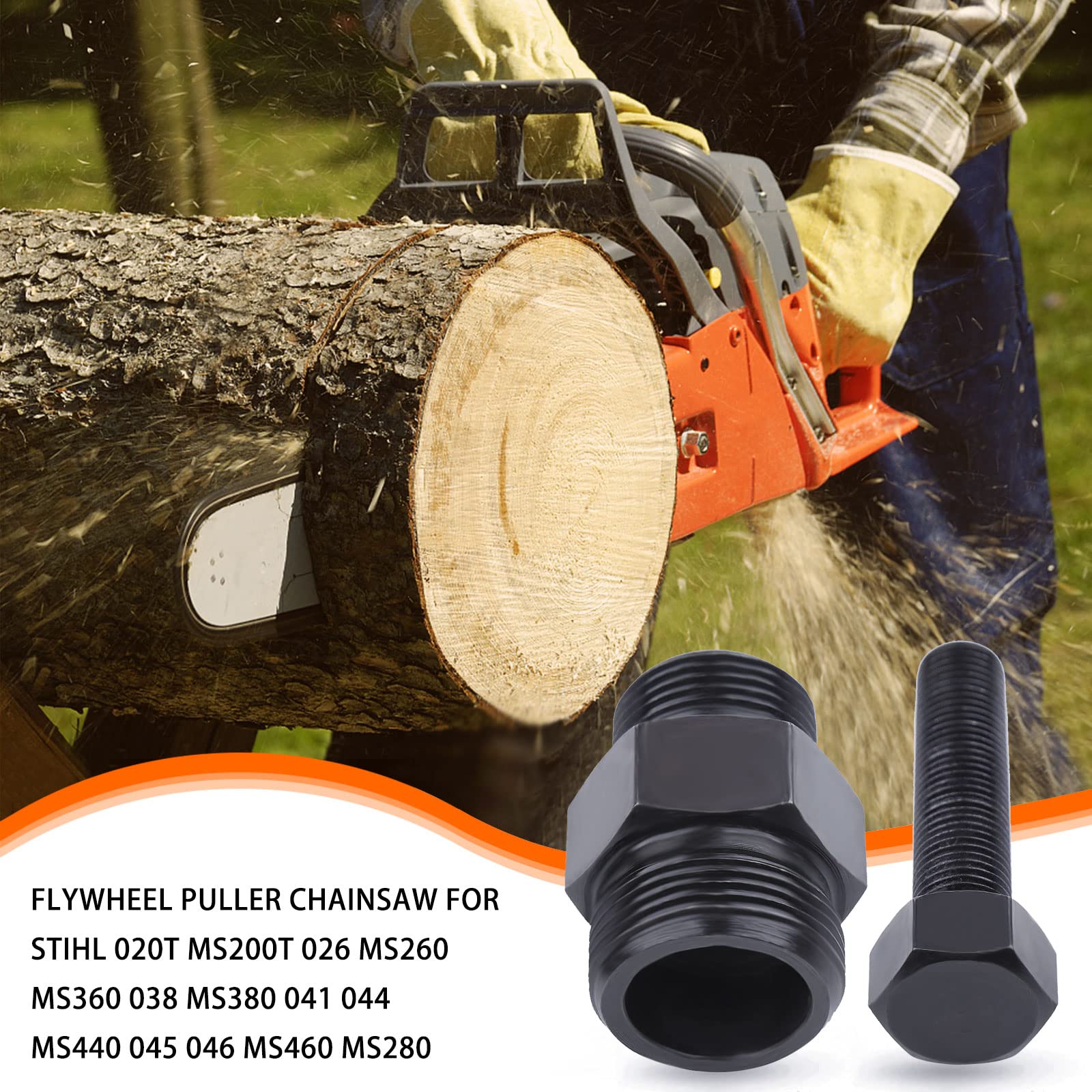 Atunee puller in use on a Stihl chainsaw flywheel for quick extraction