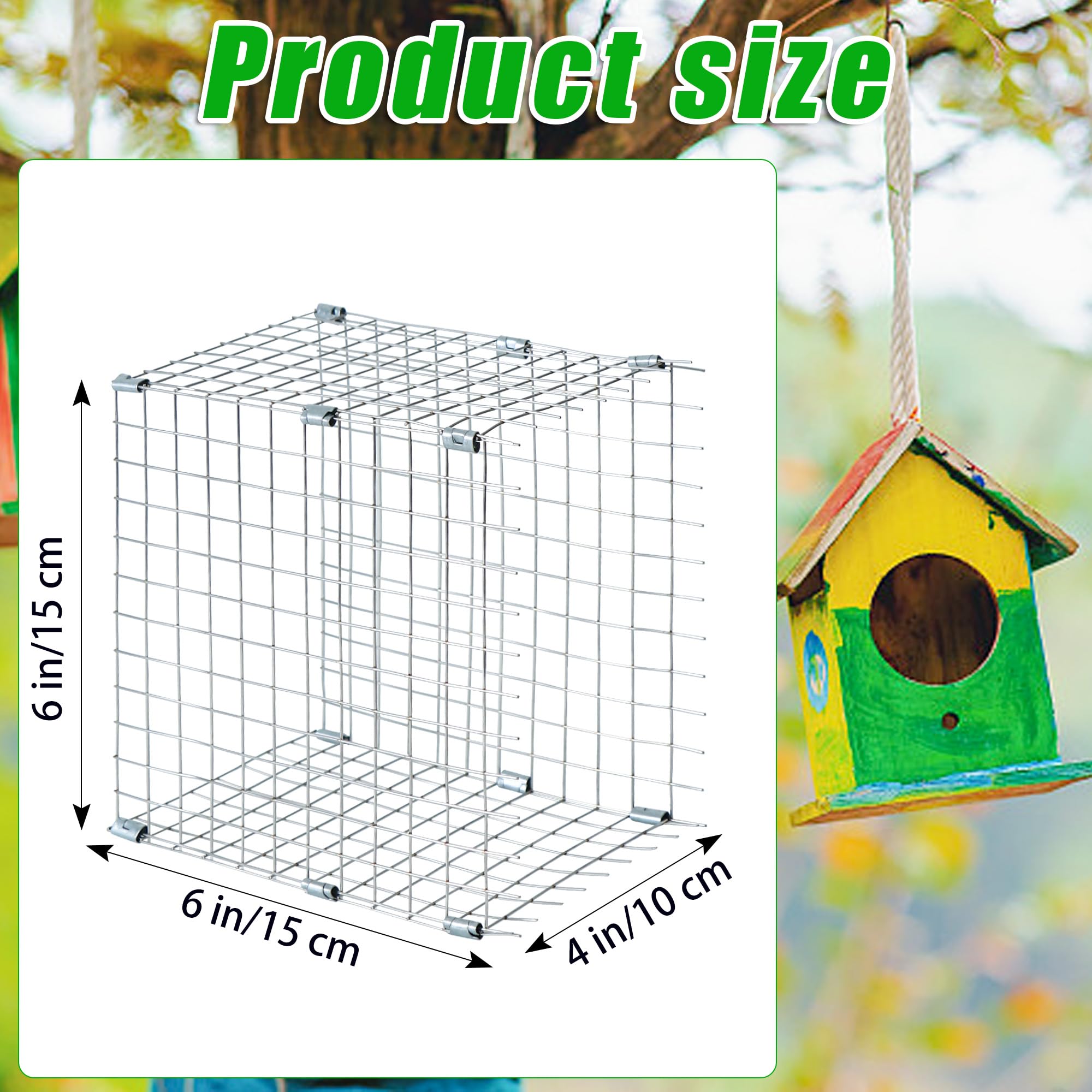 Atvkov stainless steel mesh guards on a bluebird house