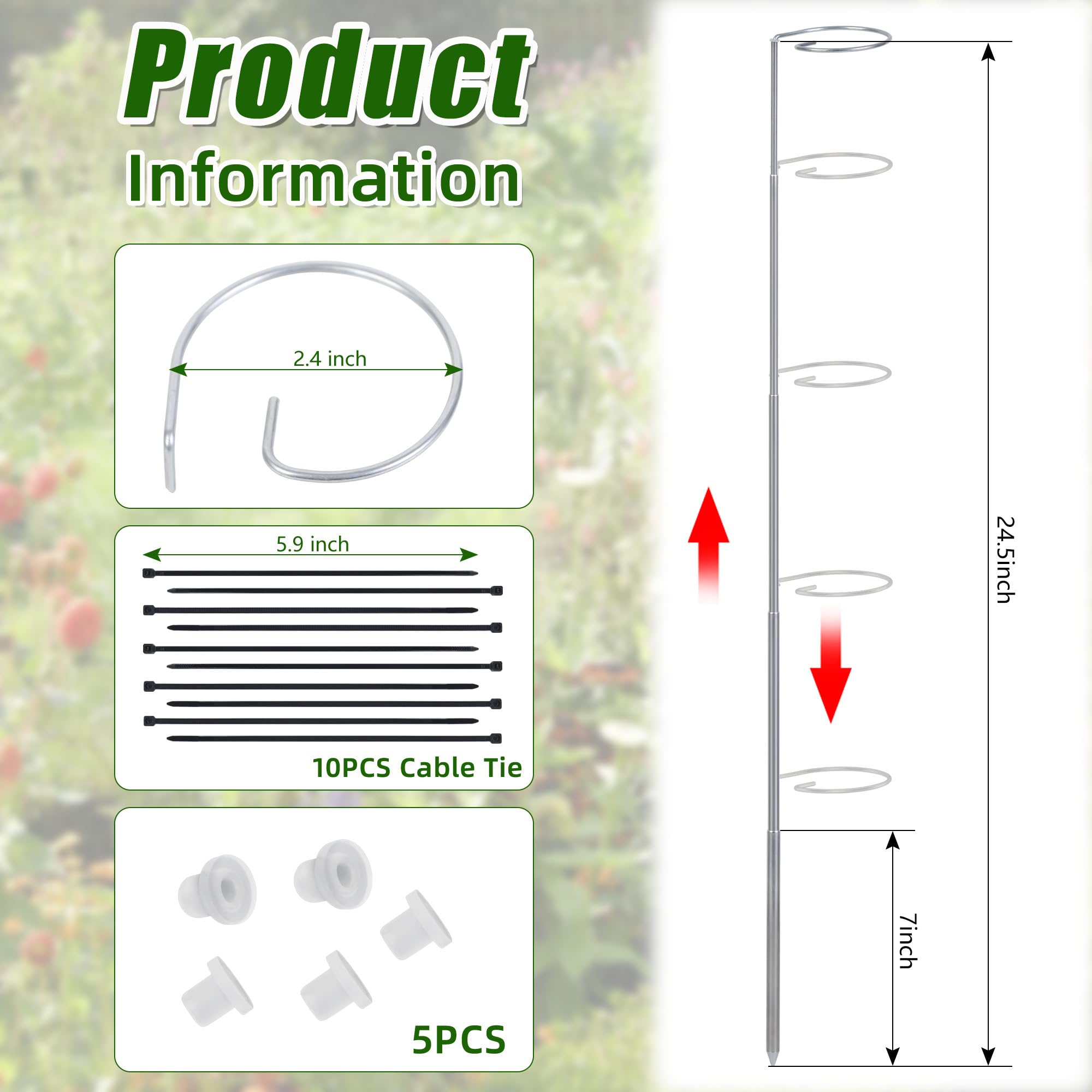 Atvkov metal plant support for monstera provides sturdy vertical support.