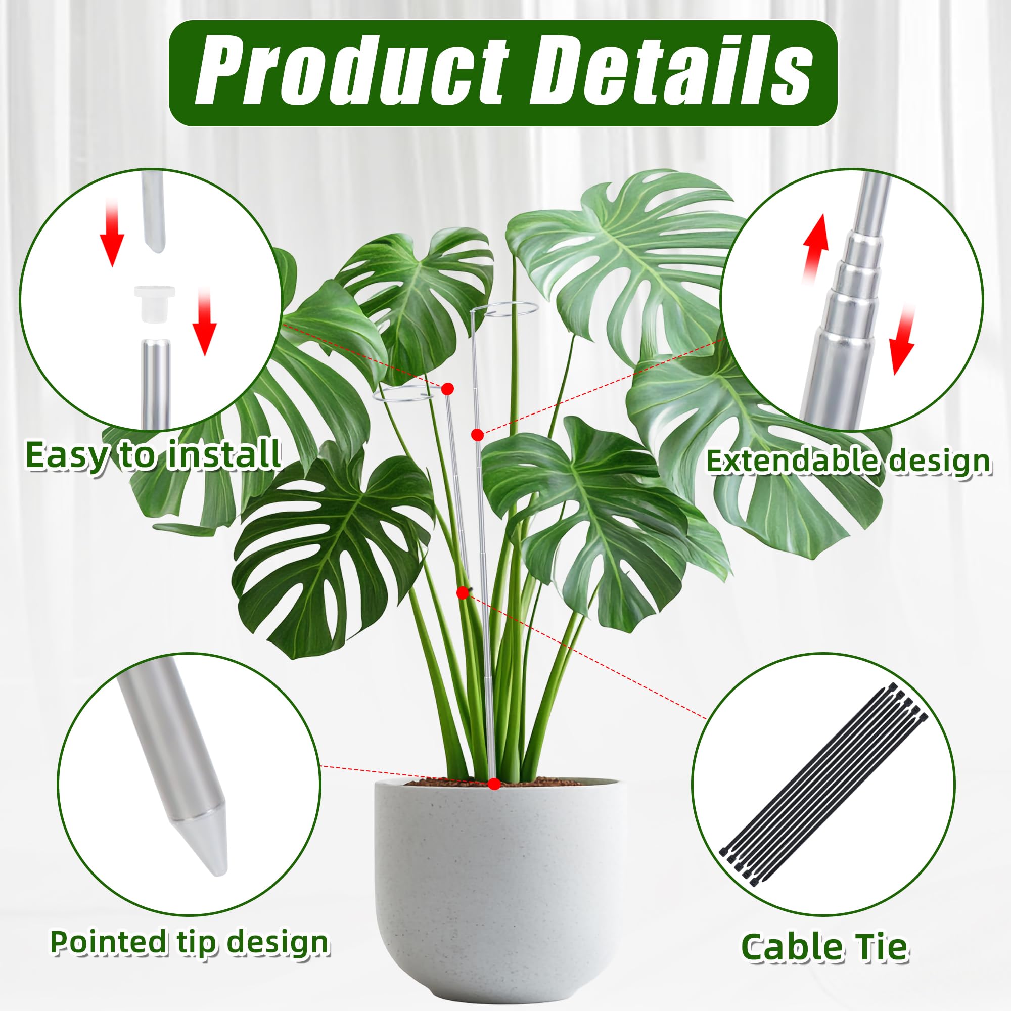 Atvkov stake with cable ties keeps stems upright with quick installation.