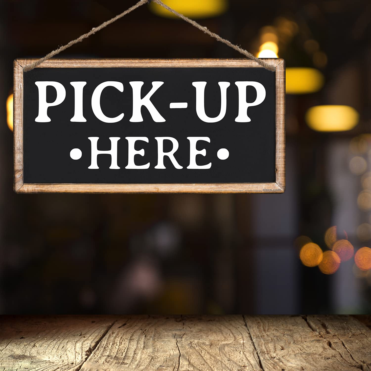 ATX Custom Signs easy hanging with jute rope—no tools required.