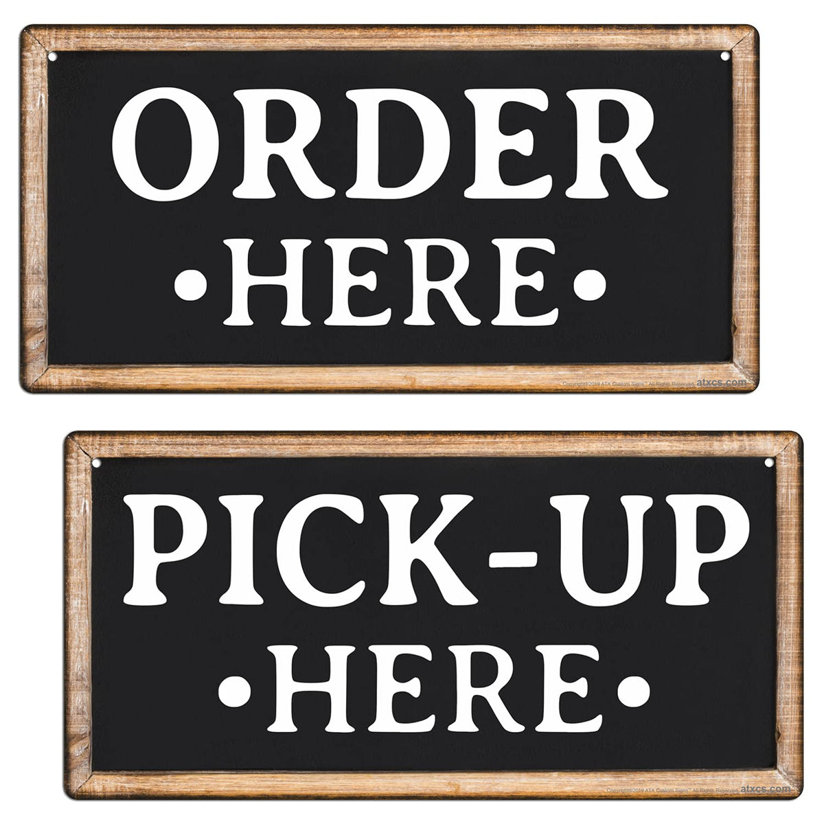 ATX Custom Signs Order Here sign 6x12 enhances clear directions indoors and outdoors.
