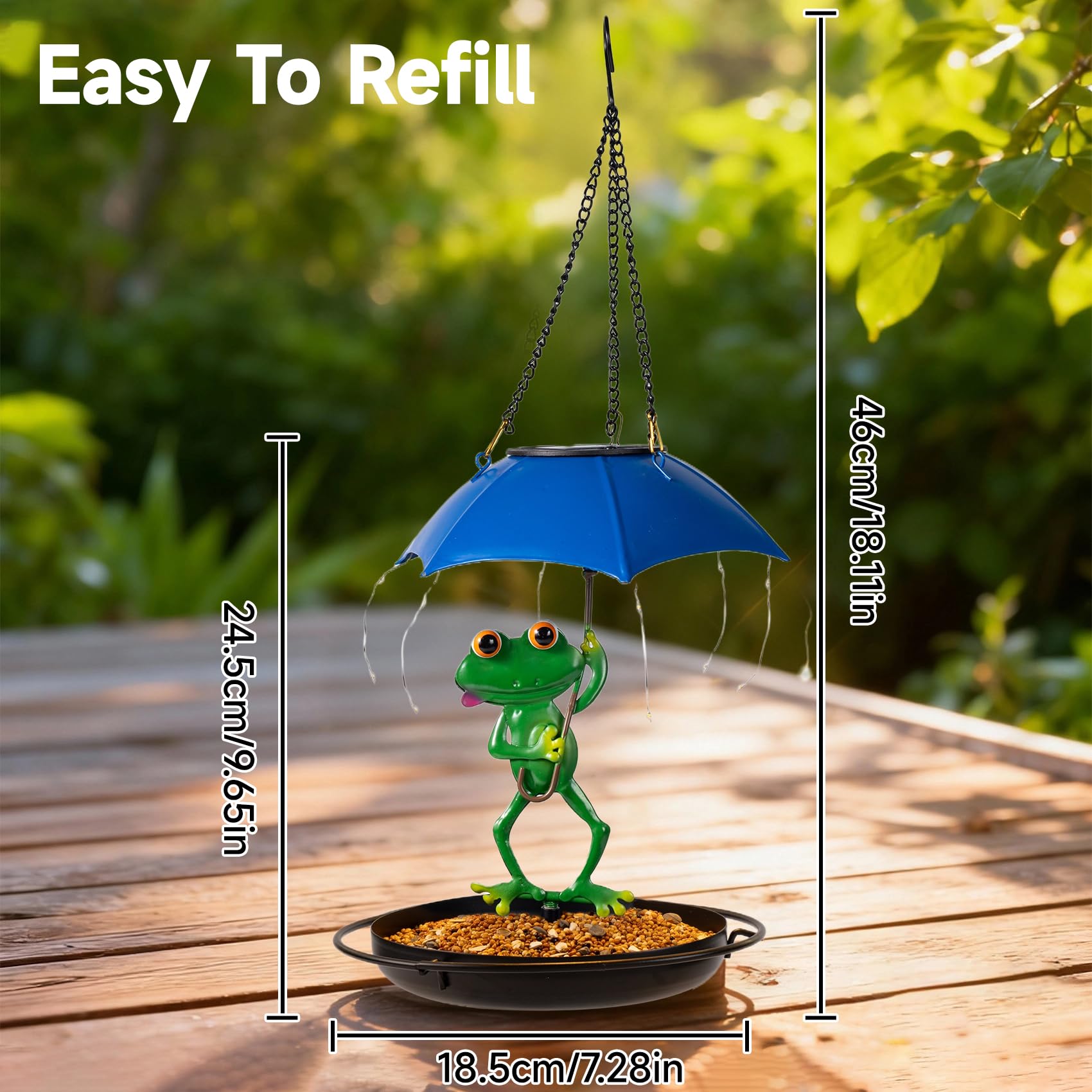 ATZNWX waterproof bird feeder doubles as a bath for refreshing visits.