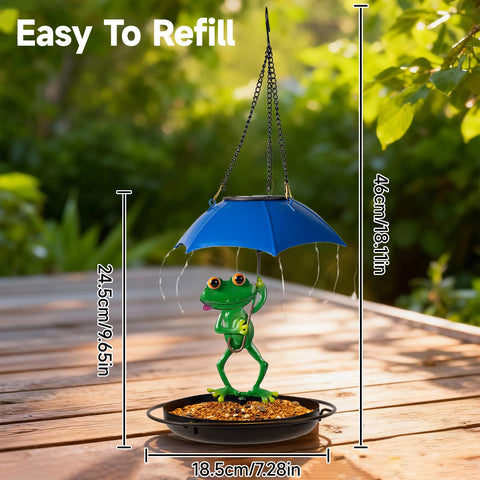 ATZNWX waterproof bird feeder doubles as a bath for refreshing visits.