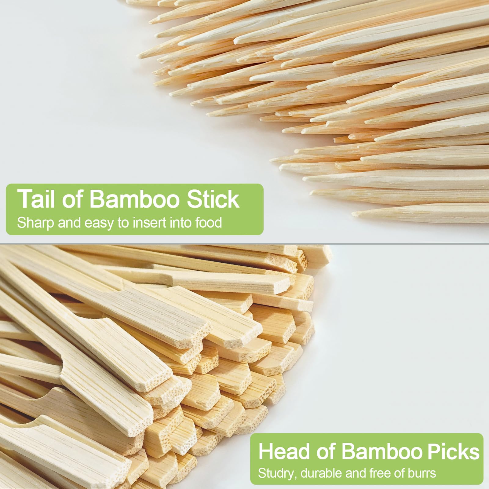 ATZNZIK bamboo skewers 4-7 inch length ideal for kabobs, fruit skewers, and bite-sized bites