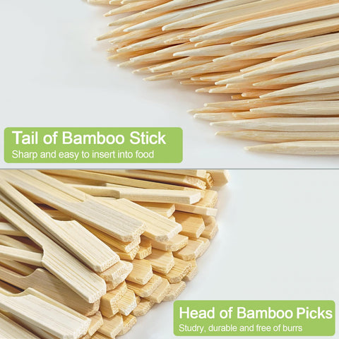 ATZNZIK bamboo skewers 4-7 inch length ideal for kabobs, fruit skewers, and bite-sized bites