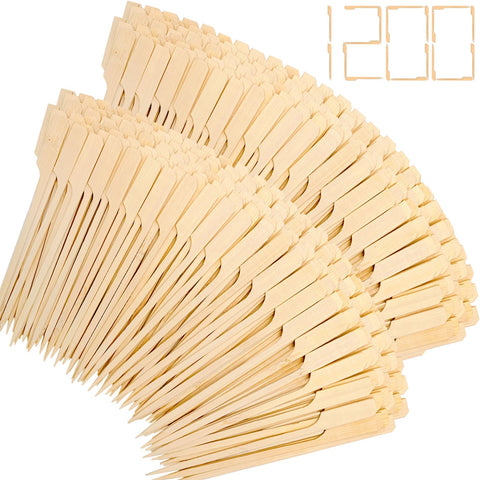 ATZNZIK bamboo skewers with flat paddle handle for easy grabbing and elegant canape service