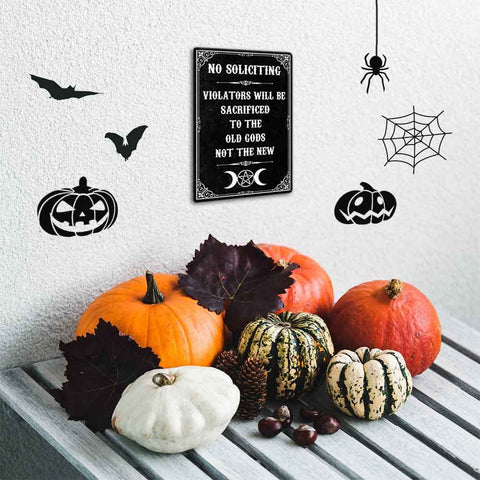 AUCIO No Soliciting Sign waterproof anti-glare finish for outdoor use.