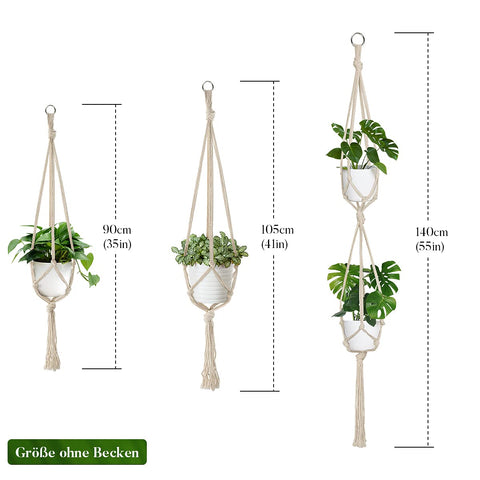 Auckpure macrame plant hangers 40-inch height enhances vertical greenery
