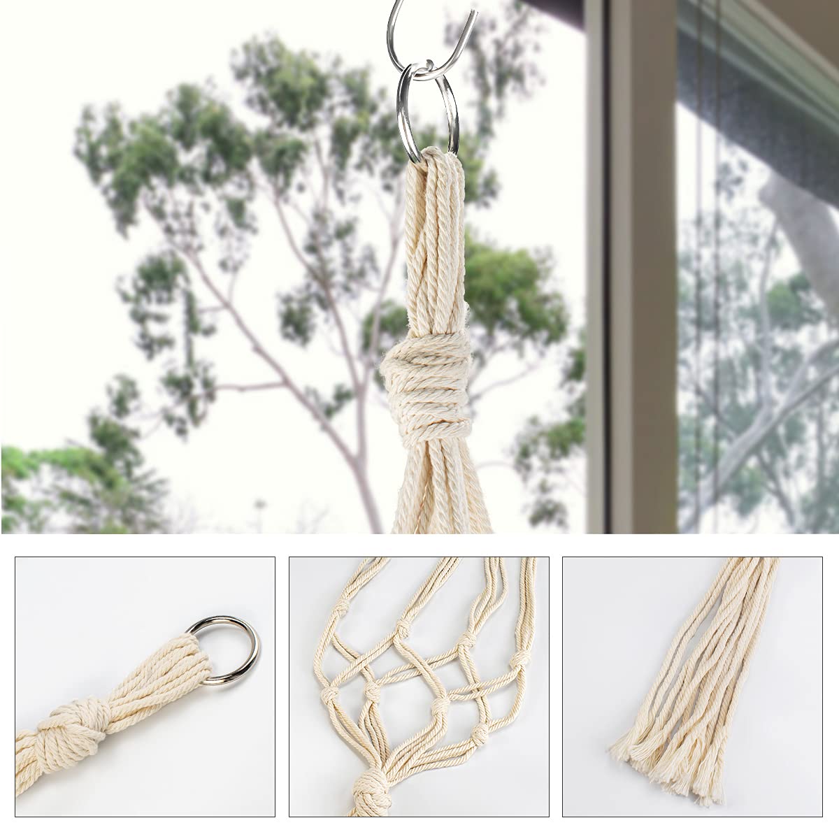 Auckpure macrame plant hangers 54-inch length creates focal point
