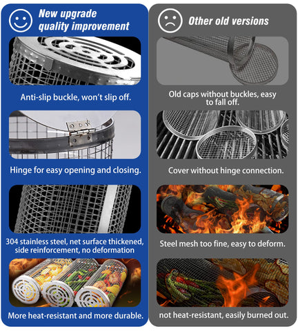 Aucma basket rotates 360 degrees for even cooking of vegetables, meat, and fish.