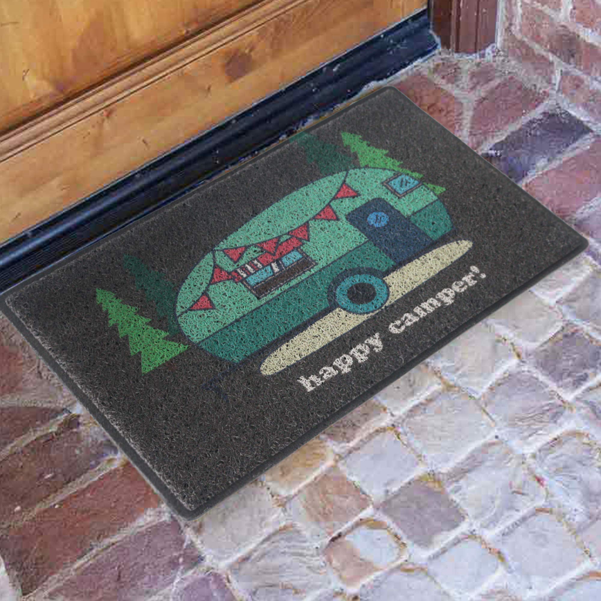 Aucuda welcoming mat with non-slip backing stays put on any floor.