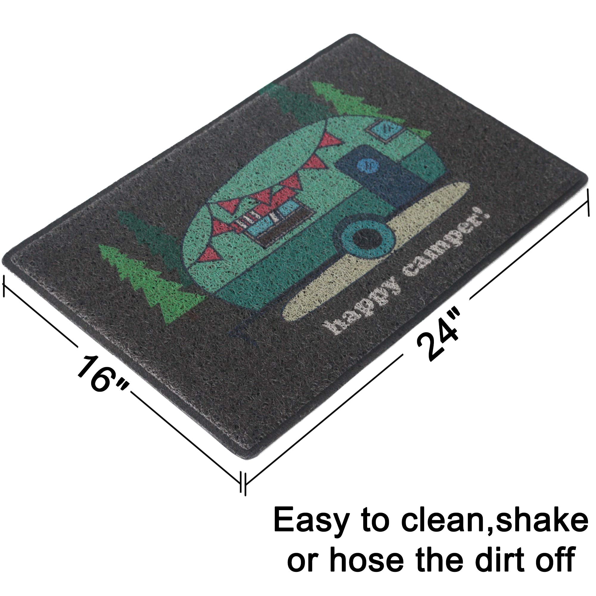 Aucuda RV door mat is waterproof for indoor outdoor use.