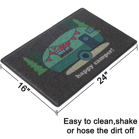 Aucuda RV door mat is waterproof for indoor outdoor use.