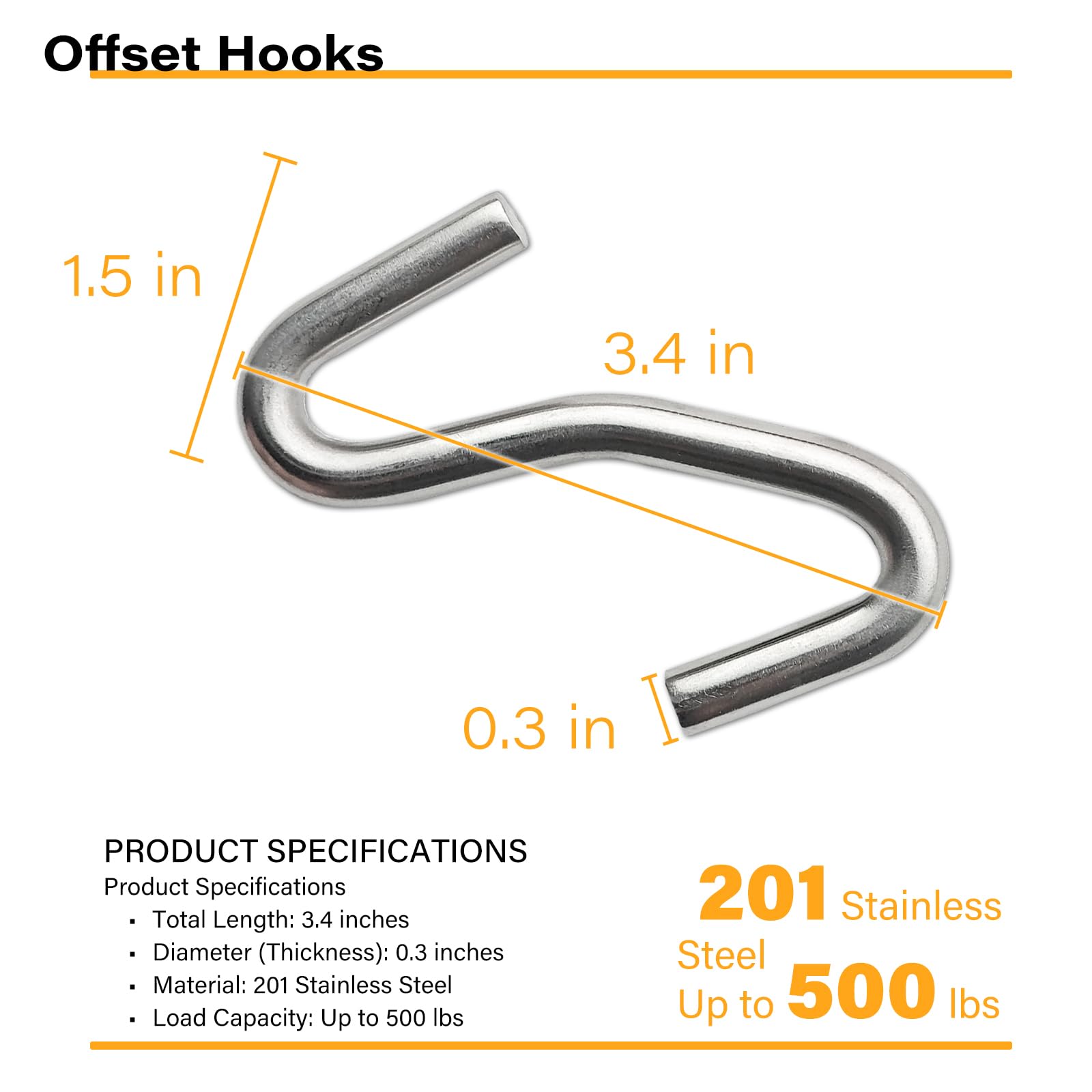 Two-pack offset hooks enable quick, reliable hammock setup.