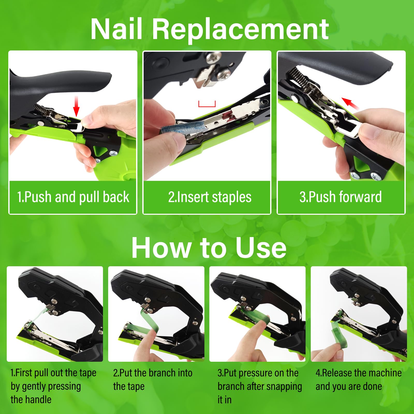 Audasi ergonomic handle design reduces fatigue during tying tasks.