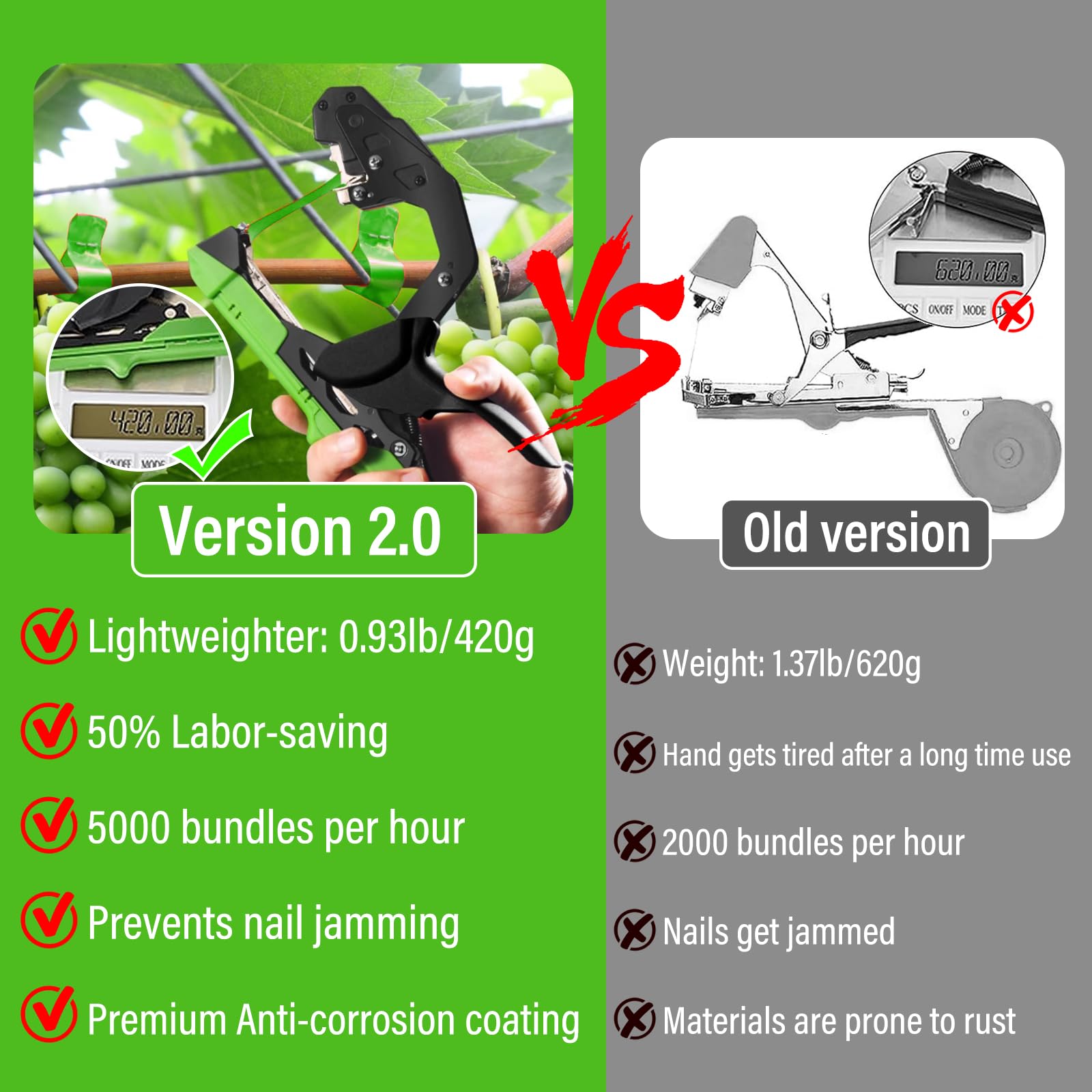 Audasi green tape rolls 25m support long garden tying sessions.
