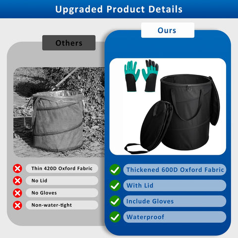 Audoyon durable Oxford leaf bags with reinforced stitching for outdoor durability.