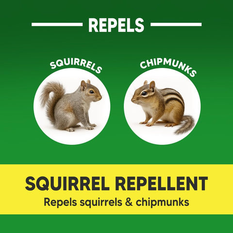 AUDQQM Squirrel Repellent bag close-up showing plant-based formula safe for families