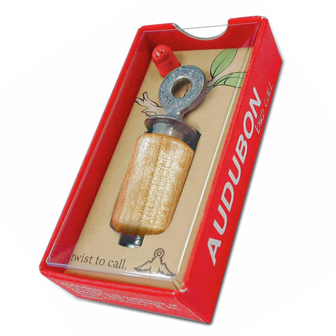 Audubon Bird Call birch gift pack front view, a classic outdoor sound tool for birding.