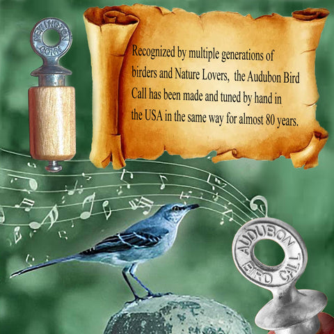 Audubon Bird Call compact dimensions show portability at 2.5 by 0.75 inches.