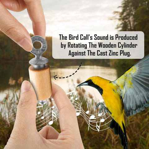 Audubon Bird Call wood cylinder close-up, showcasing hand-tuned craftsmanship.