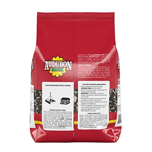 Audubon Park Cardinal Blend black oil sunflower seeds deliver energy for backyard birds