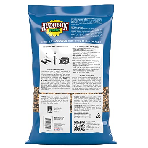 Audubon Park Songbird Blend ingredients mix varied seeds for birds.