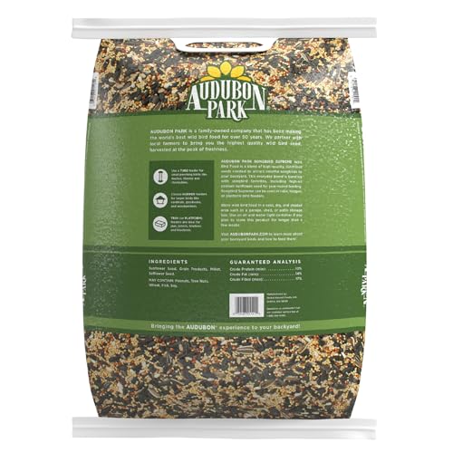 Audubon Park Songbird Supreme seed blend close-up showing seed variety.