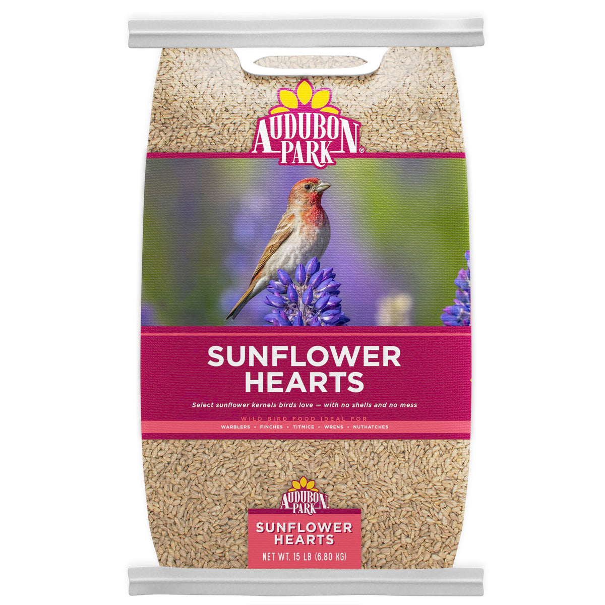 Audubon Park Sunflower Hearts seed close-up, 100% kernels for healthy energy