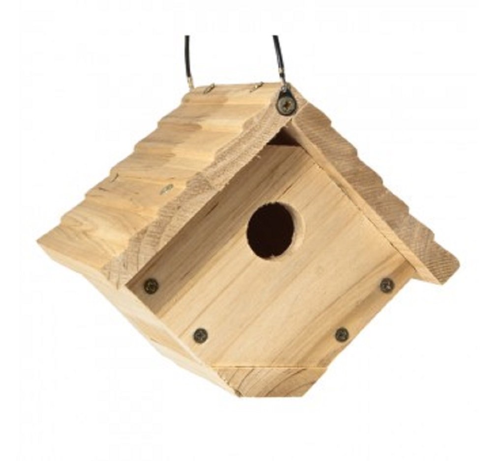 Audubon Wren Bird House in red cedar, easy to hang and weather resistant for wrens