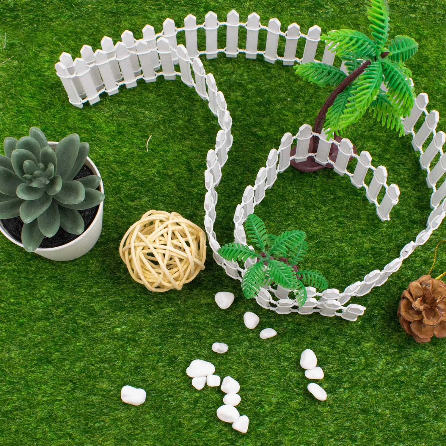 AUEAR total 70 inches of fencing supports larger fairy garden displays