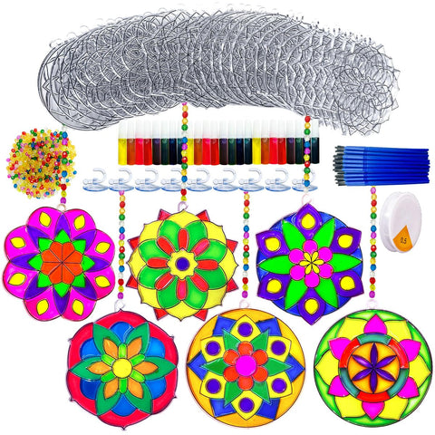 AUEKIV Mandala Suncatchers 30 sets illuminate windows with colorful light
