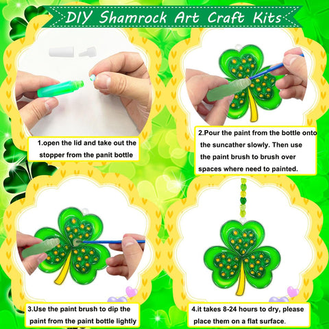 AUEKIV four-leaf clover suncatcher creates shimmering rainbow reflections.