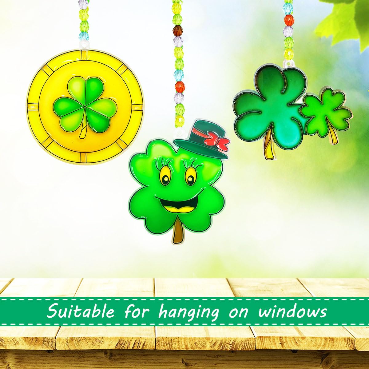 AUEKIV top hat suncatcher features vivid hues for celebrations.
