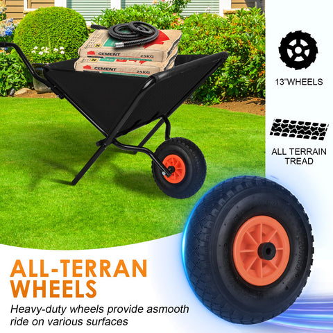 AuFox 13-inch pneumatic tire provides reliable traction on uneven ground