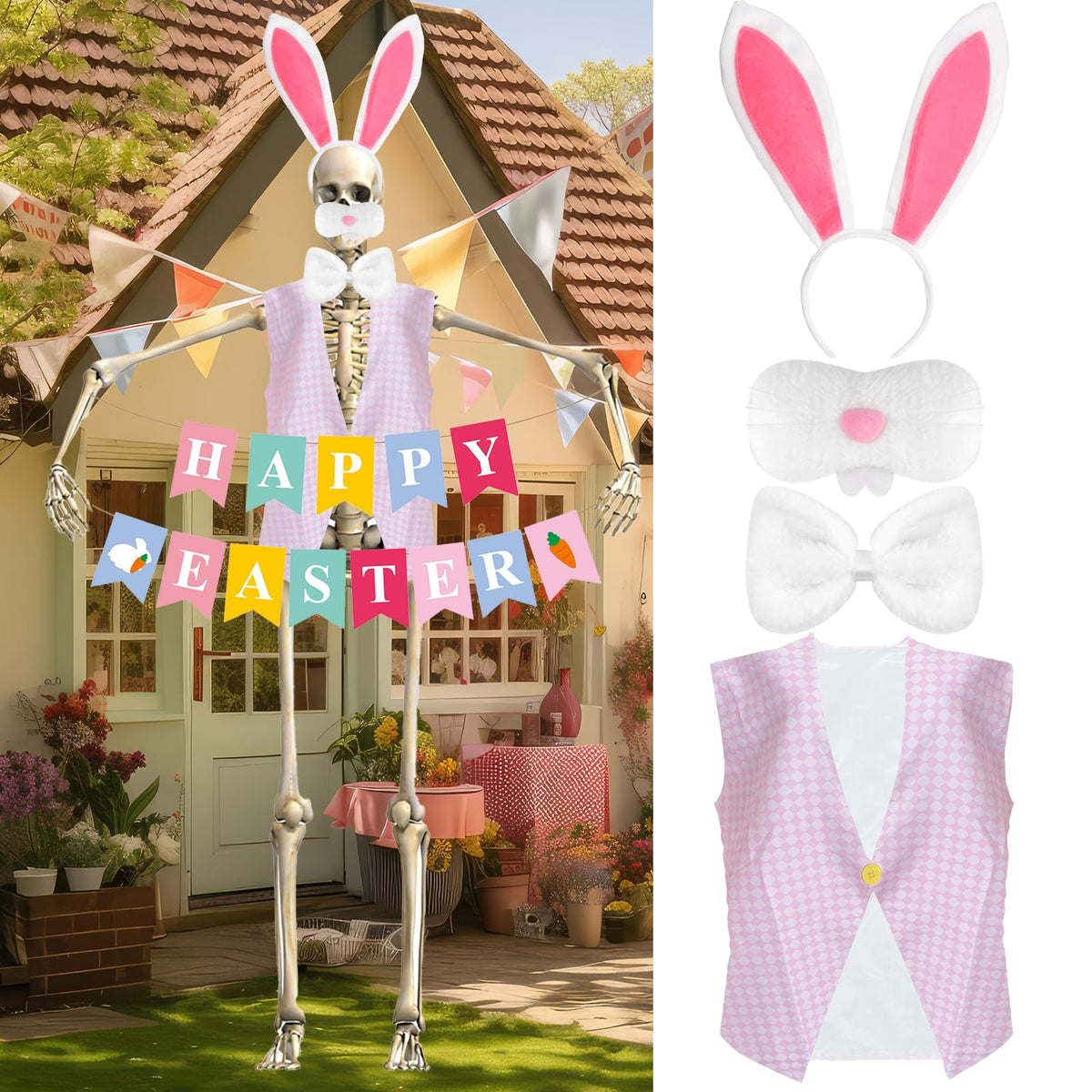 Augacage Easter skeleton headband adds playful charm to 12 ft display