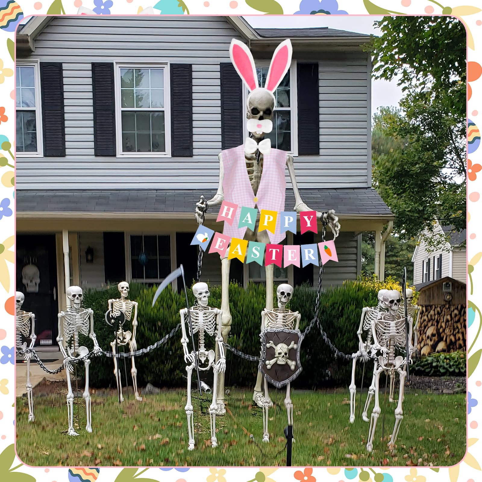 Augacage Easter skeleton pink vest adds texture and color